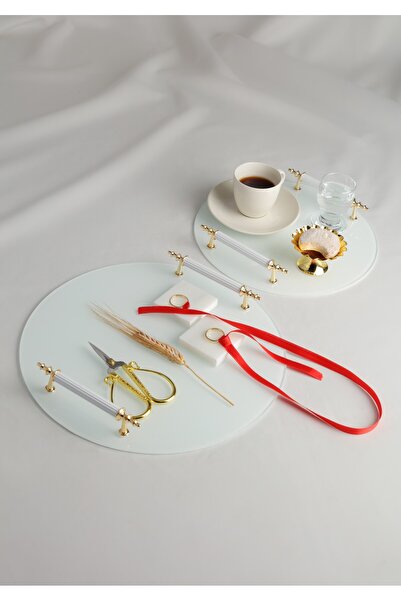 MERALP 8 τεμάχια 2 τεμαχίων από γυάλινο δίσκο - Καφέ και λευκό στρογγυλό αντί...