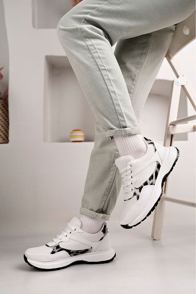 moda sara Pantofi sport de damă cu sclipici de sus leopard alb