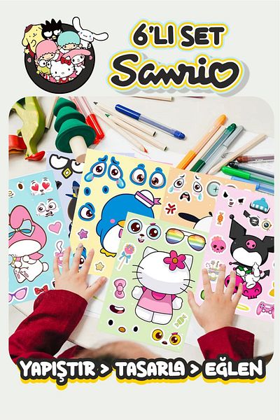 Piksel Grafik Sanrio Kawaii - Anime Face for Kids Set with Puzzle and Subtraction003
