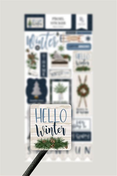 Piksel Grafik Welcome Winter Themed Labels, Hello Winter Sticker