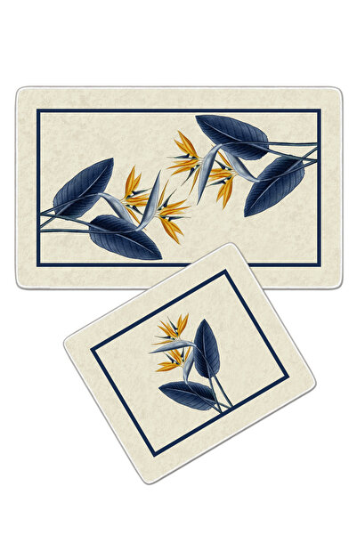 Filamente 2-Piece Non-Slip Based Washable Bath Mat - 60*100 cm and 50*60 cm