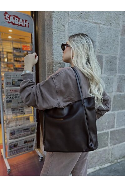 NİSSEA Geantă Shopper cu mâner mare pentru femei, bronz