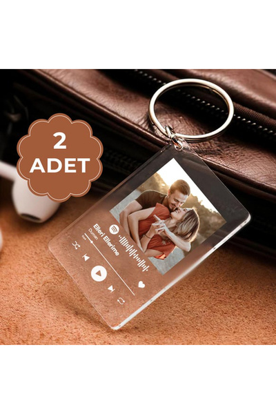 fotoremzi 2 Adet Spotify Barkodlu Pleksi Anahtarlık