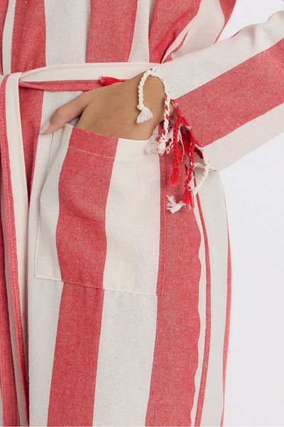 Mulberry Striped Peshtemal Bathrobe Bath and Beach Dress