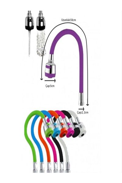 DMAX Spiral Color Kubar Sink with Movable Head, Kitchen Flexible Faucet Spout Silicone Faucet Head
