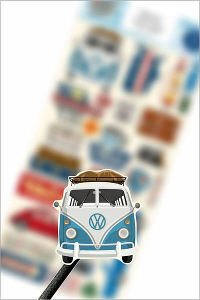 Piksel Grafik Travel Adventure - Road Travel Sticker