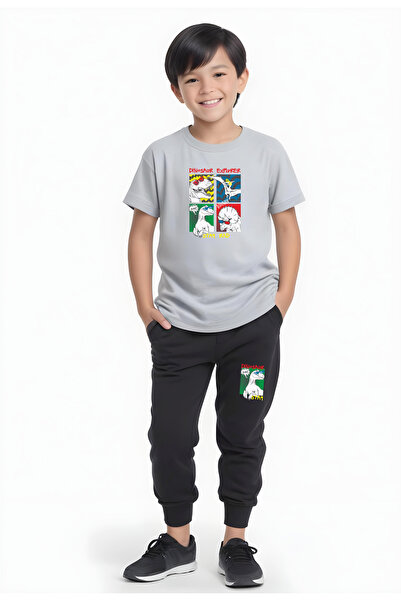 FYK COLLECTİON Короткий комплект для хлопчиків з принтом Stay Dino