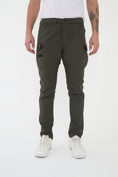 Camp Scoutland Pantaloni tactici kaki pentru bărbați de iarnă Camp592 Softshell, rezistenți la apă și vânt, cu fleece în interior