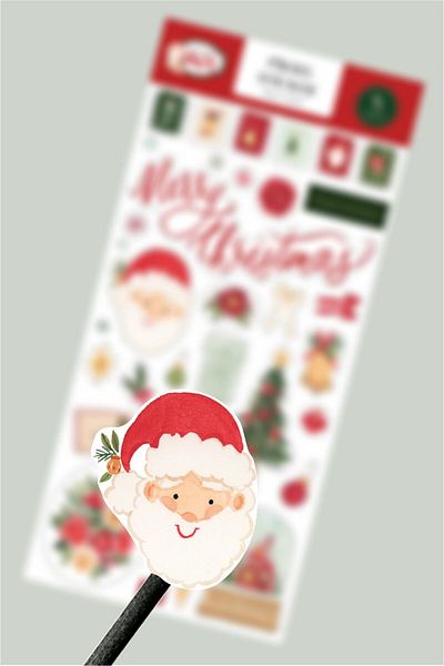 Piksel Grafik New Year Label, Letters to Santa Sticker