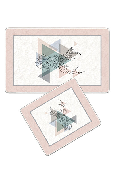 Filamente 2-Piece Non-Slip Based Washable Bath Mat - 60*100 cm and 50*60 cm