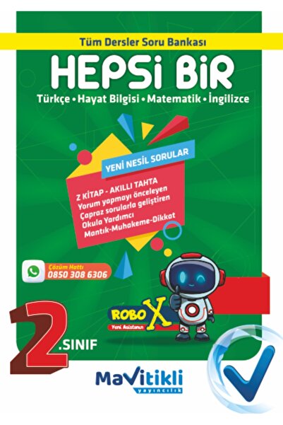 Mavitikli Yayıncılık 2.sınıf Tüm Dersler Soru Bankası - Hepsi Bir