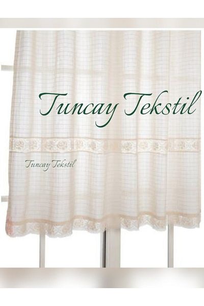 TUNCAY TEKSTİL Buldan Work Monika Intermediate and End Lace Curtain Linen Woven Kopenaki Curtain