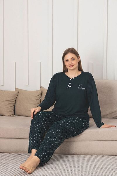 Asel Σετ πιτζάμες με μοτίβο Bamboo Ultrasoft Plus Size