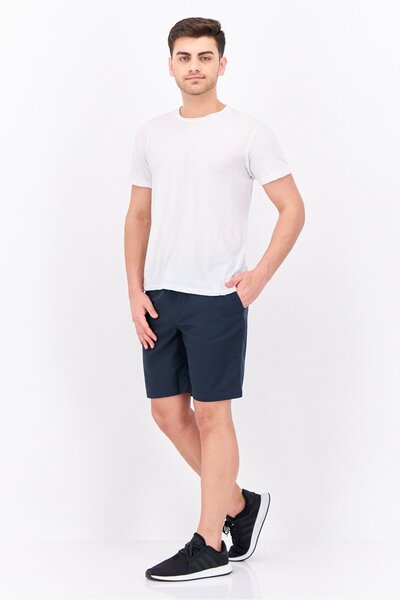Algspar Men Plain Basic Shorts, Navy
