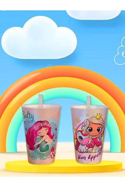 Gondol 2 Pieces Girls' Straw Cup with Straw
