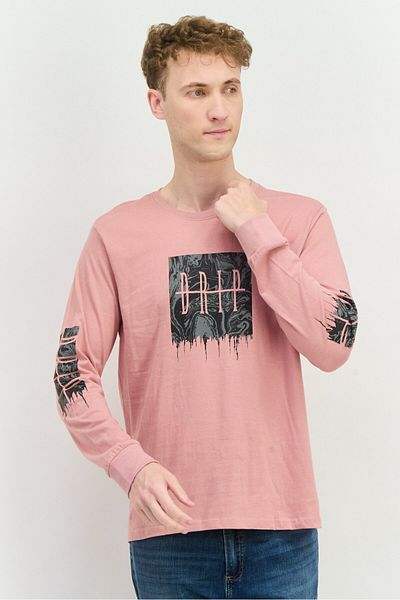 Brooklyn Men Crew Neck Graphic Print Long Sleeves Sweatshirt, Old Rose
