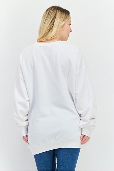 Juice Women Crew Neck Plain Sweatshirt, White