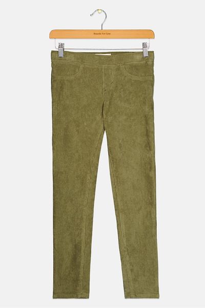 Levi's Kids Girl Textured Corduroy Pull On Jeggings, Olive
