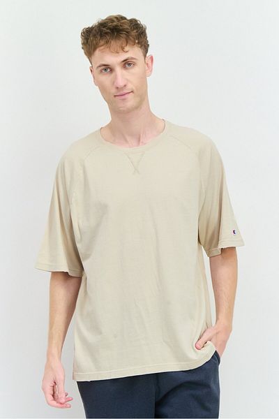 Champion Men Sportswear Fit Short Sleeves Outdoor T-shirt, Cream