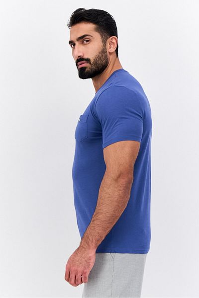 Ben Sherman Men Crew Neck Short Sleeve Brand Logo T-shirt, Sage Blue
