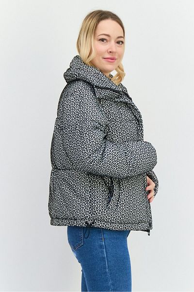 Hugo by Hugo Boss Women Allover Print Puffer Jacket, White