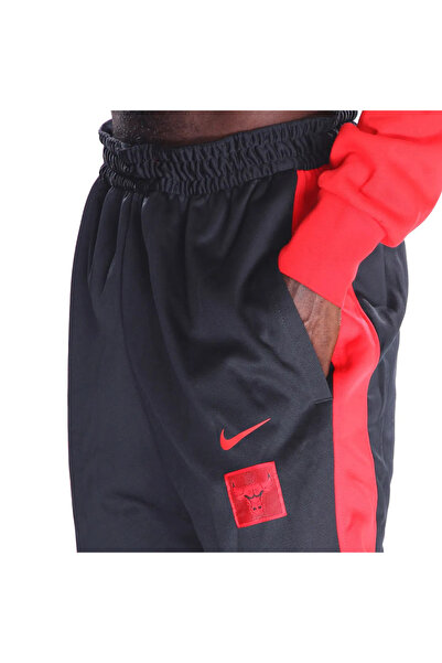 Nike Chicago Bulls NBA Erkek  Siyah Kırmızı Basketbol Eşofman Altı Therma Fit