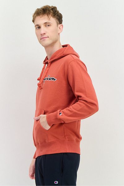 Champion Men Sportswear Fit Long Sleeves Outdoor Hooded Sweatshirt, Dusty Red