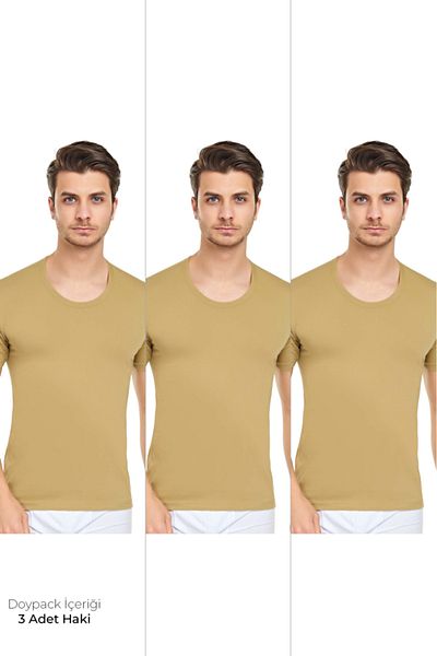 CENNETOĞLU Men's 3-Piece Crew Neck Undershirt in Special Package