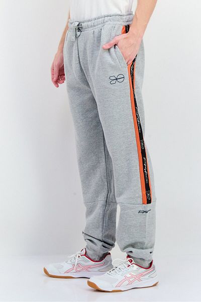 Crosshatch Men Regular Fit Brand Logo Jogger Pants, Grey