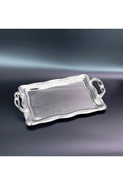 Alara Gümüş Gümüş Kaplama  Söz nişan ve kahve tepsisi Orta boy dikdörtgen