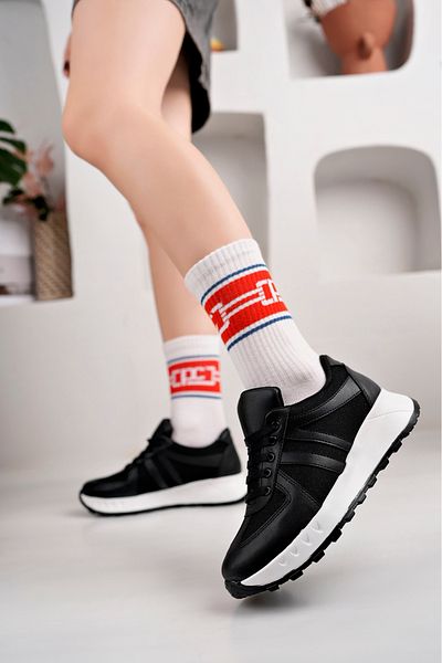 moda sara Pantofi sport de damă cu sclipici negre