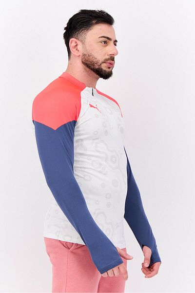 Puma Men Slim Fit Long Sleeves Training Jersey, White Combo