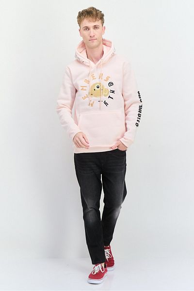 Members Only Men Embroidered Long Sleeves Hoodie, Pink