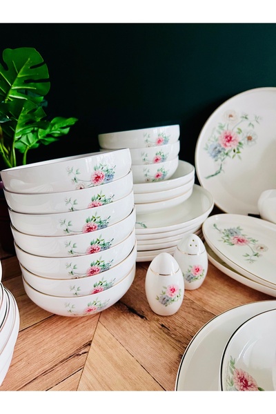 CASA DE BELLA Selevkos 24 Parça 6 Kişilik Porselen Yemek Takımı