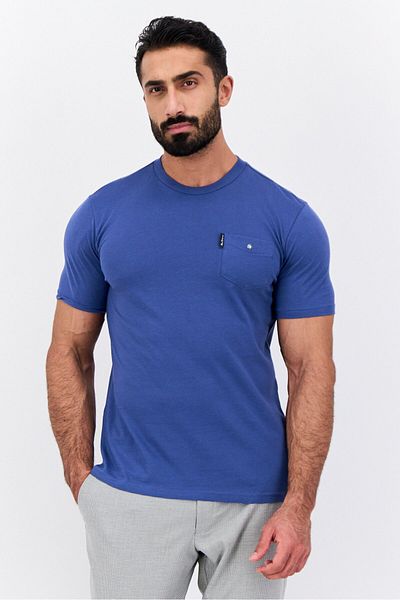 Ben Sherman Men Crew Neck Short Sleeve Brand Logo T-shirt, Sage Blue