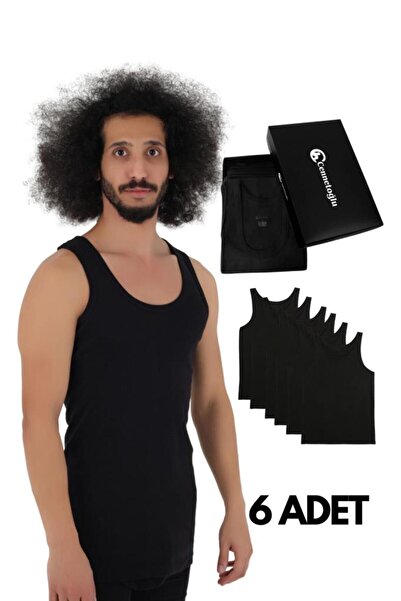 CENNETOĞLU 6 Men's Combed Cotton Singlets in Economic Package Special Box