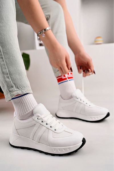 moda sara Pantofi sport de damă cu sclipici albe