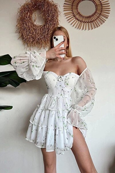 mymoda Women's Summer Floral Mini Layered Dress