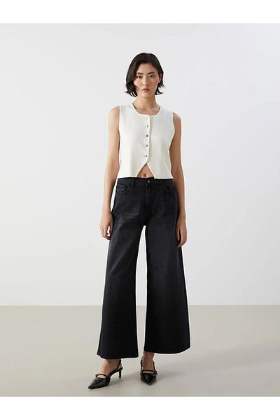 LC Waikiki LCW Jeans Pantaloni negri Baggy Fit pentru femei