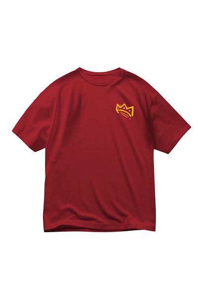 SVART WEAR Unisex Red Oversize Printed Tshirt