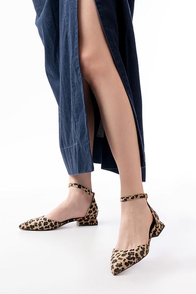 DURUNUN BUTİĞİ Toffy Leopard (3 cm Heels) Pointed Toe Heeled Shoes