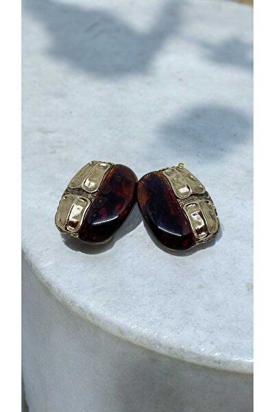 Yaseminli Butik Vintage Brown Brand Model Earrings