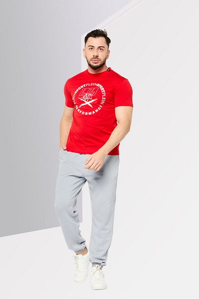 Plein Sport Men Sportswear Fit Short Sleeves Outdoor T-shirt, Red