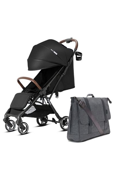 TEKNUM Teknum Travel EXPLORER 2 Auto Fold Stroller with Grey Dad's Diaper Hand Bag-Black