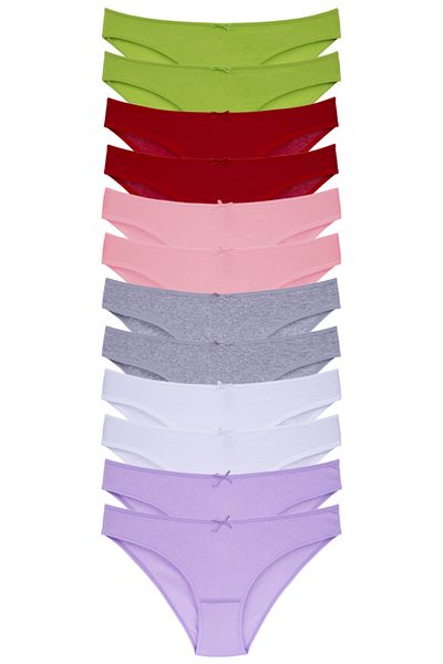Merry Secret's Chiloți cu slip din 12 piese, flexibili, flexibili, din Lycra, cu textura moale