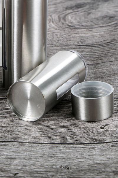 Weather Forecast 3-Piece Matte Steel Spice Rack Set - with Salt, Black Pepper and Stand Cin972