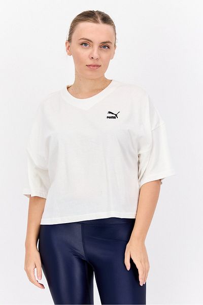 Puma Women Oversized Fit Short Sleeve Outdoor T-Shirts, White