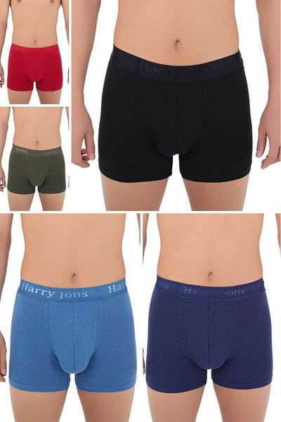Harry Jons Men's Premium Pack Boxers - 5-Piece Patterned and Colorful Cotton