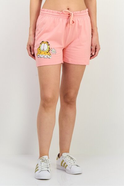NİCKELODEON Women Garfield Basic Shorts, Coral