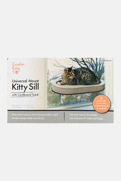 K&H Pet Products Universal Mount Kitty Sill With Cardboard Track 61 W X 36 D Cm, Grey Combo